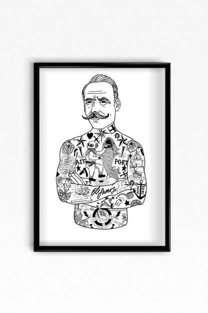 Tattooed Gentleman A3 Print