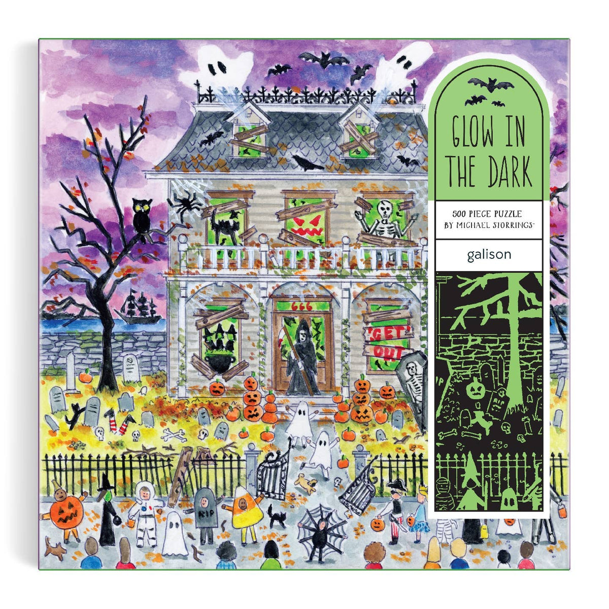 Haunted House puzzle glowing in the dark - PABOOM