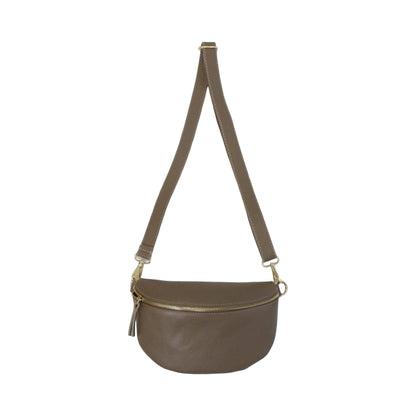 Grained Leather Belt Bag - Navy