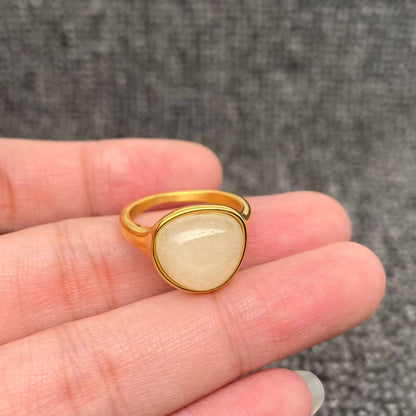 Inlaid Stone Ring - Brown