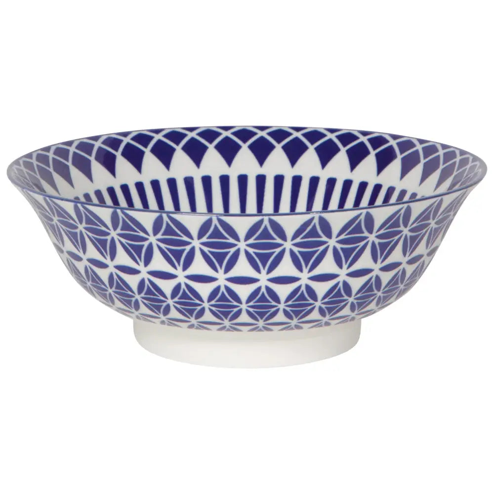 Danica - Geo Blue Stamped Bowl 8 inch