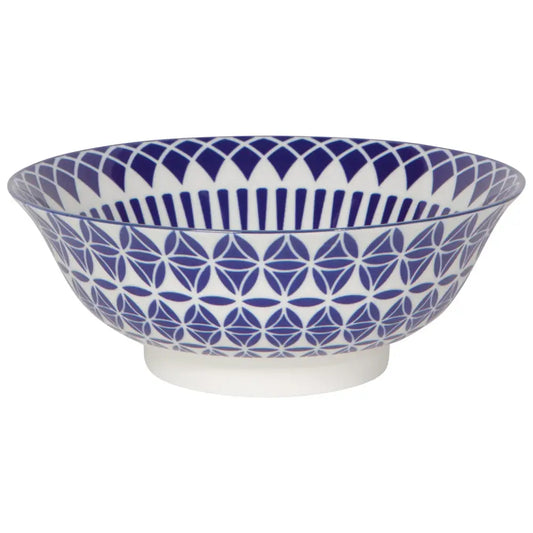 Danica - Geo Blue Stamped Bowl 8 inch