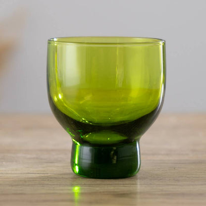 Glass Sake Cup - Green