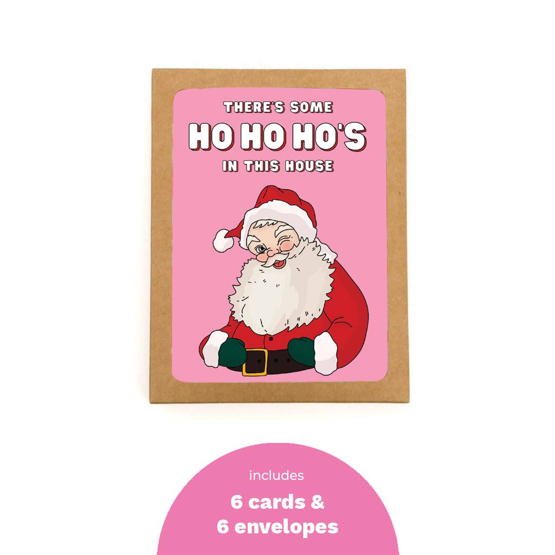 Ho Ho Ho's in This House Card Boxed S/6