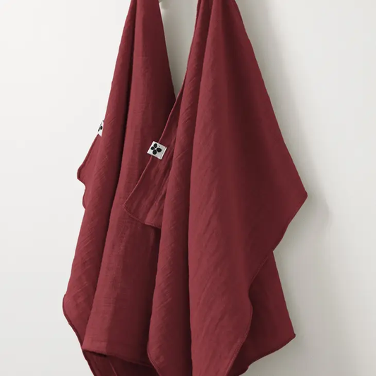 Cotton Gauze Hand Towels Set/2 Burgundy