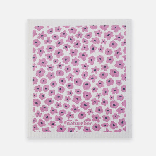 Sponge Cloth Purple Flowers