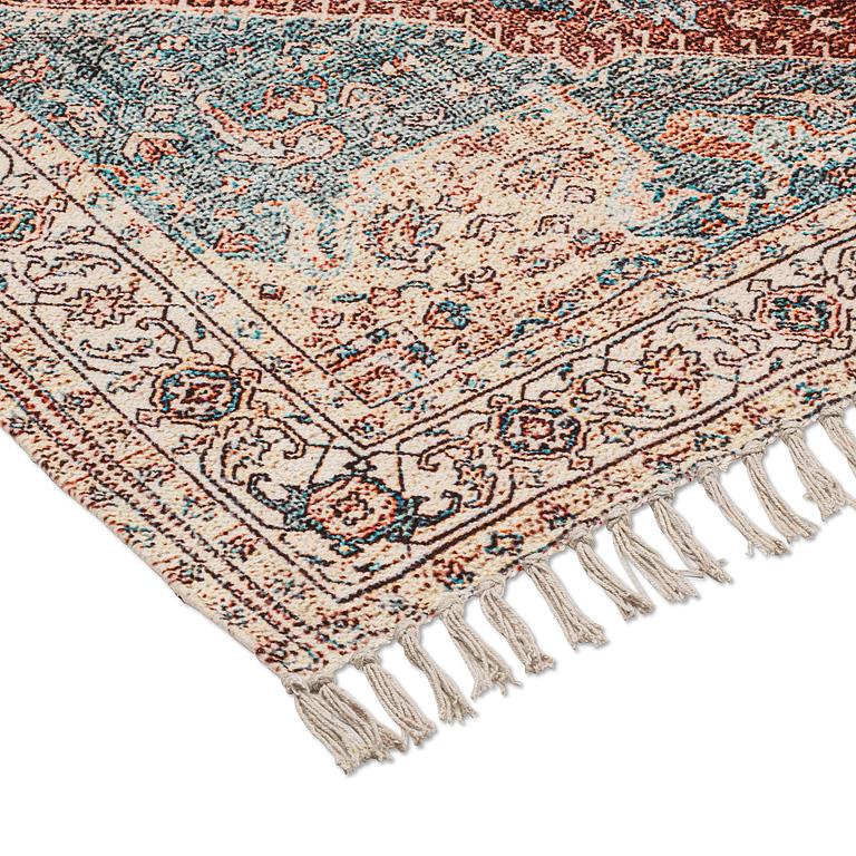 Blue/Burgandy Printed Floor Rug 2x3'