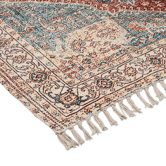 Blue/Burgandy Printed Floor Rug 2x3'