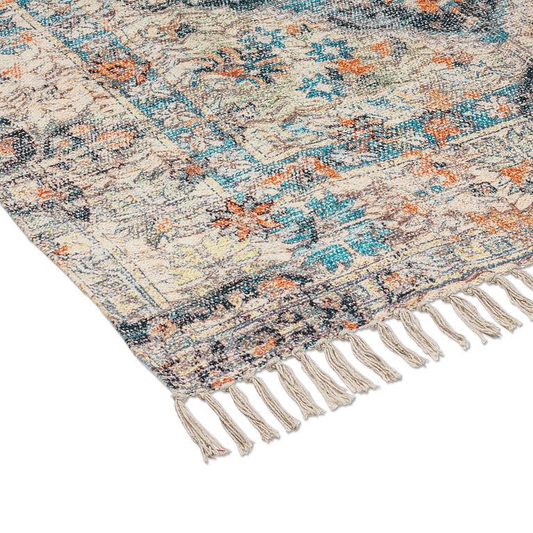Blue/Ivory Printed Floor Rug