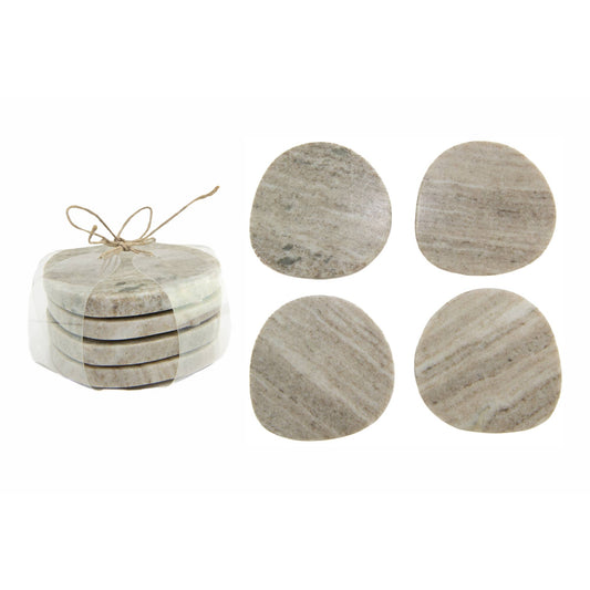 Marble Pebble Coaster Set Beige