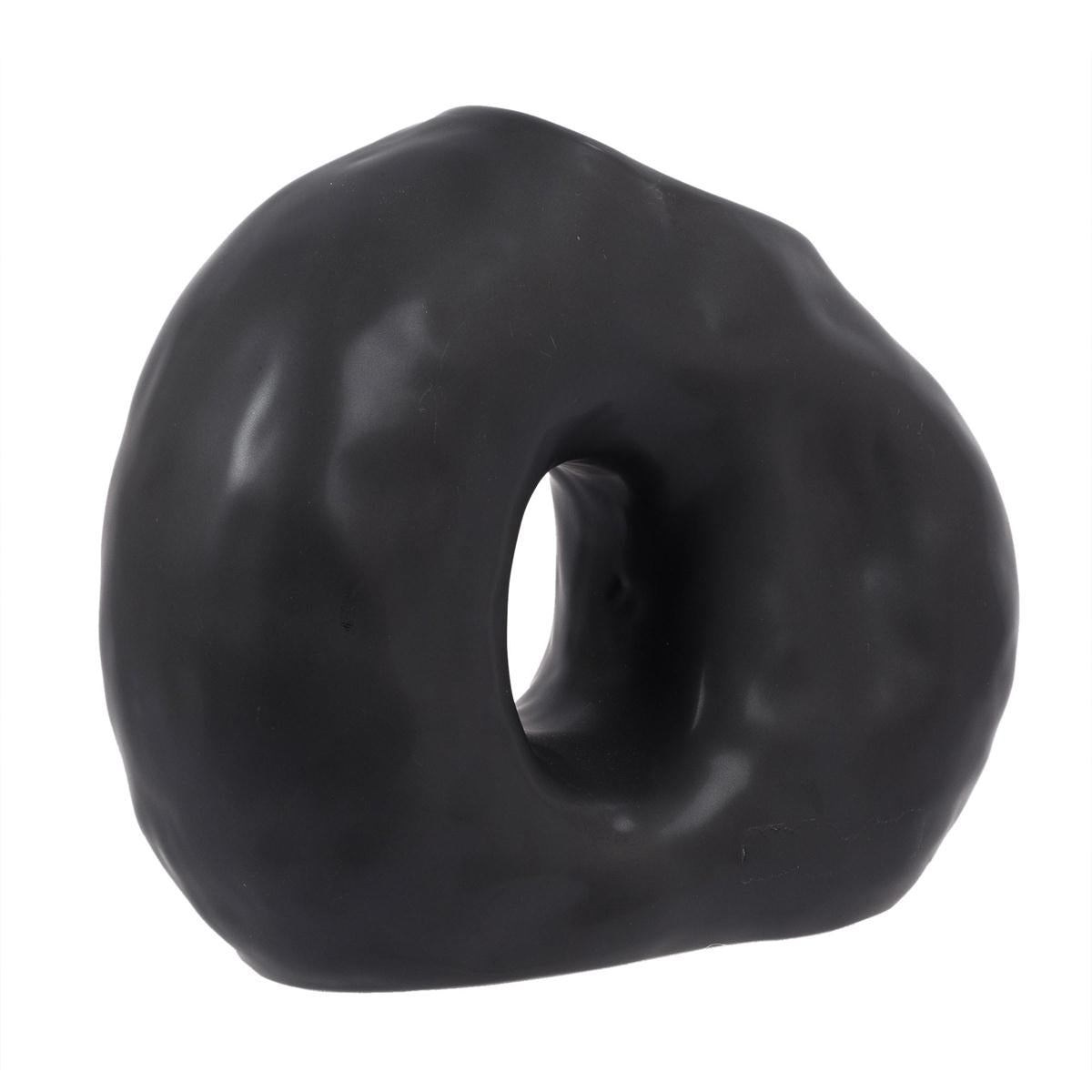 Matte Black Donut Vase