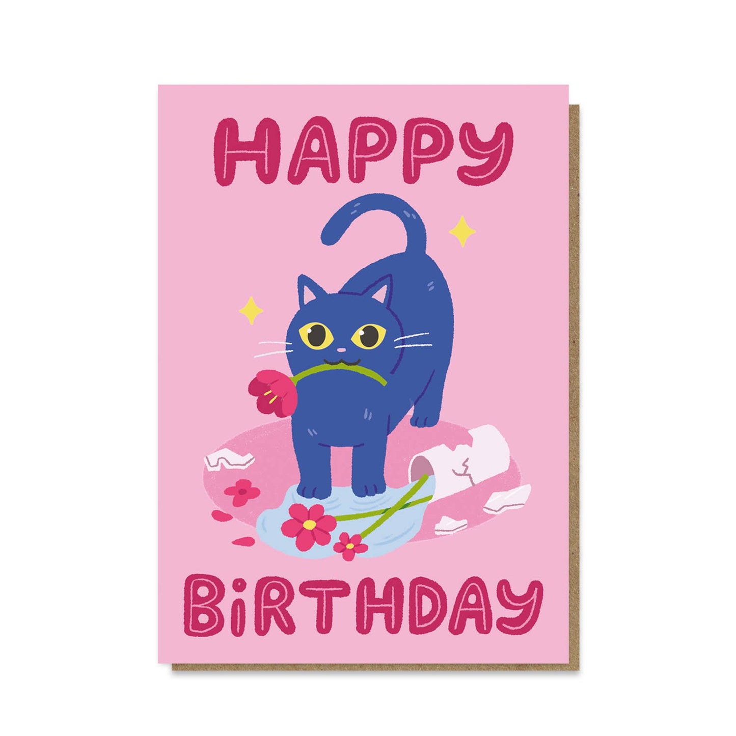 Cat + Flowers Card