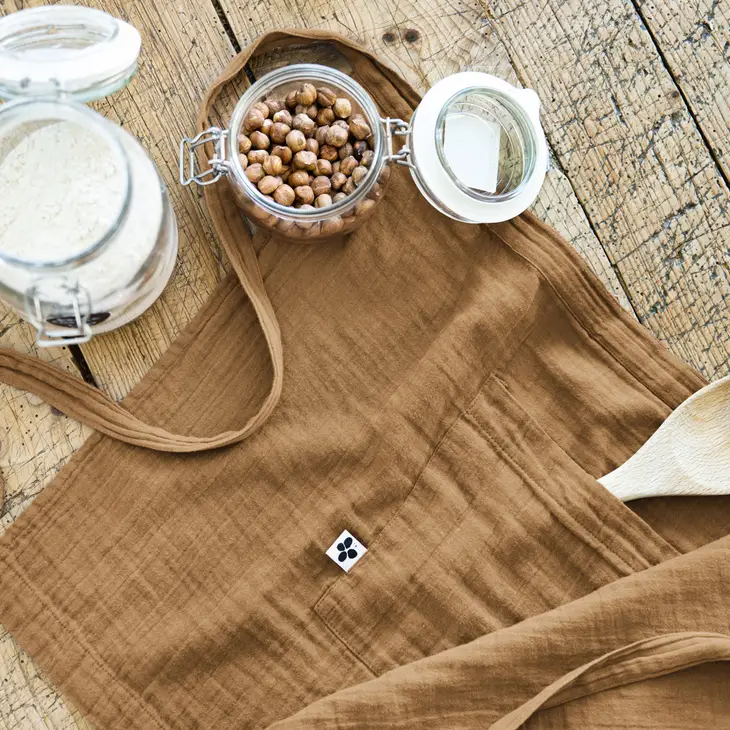 Gaïa Camel Cotton Gauze Waiter Apron