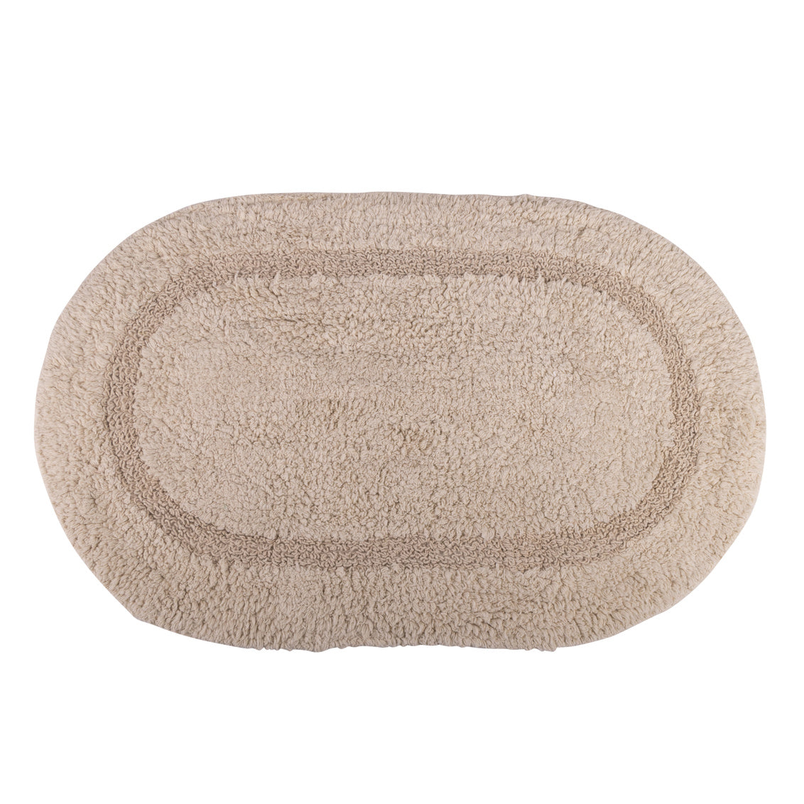 Serene Bath Mat Oval Cotton Reversible Taupe