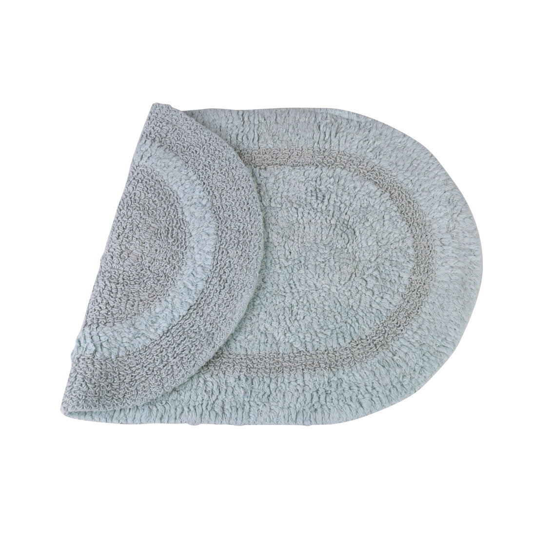 Serene Bath Mat Oval Cotton Reversible Aqua