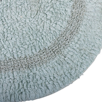 Serene Bath Mat Oval Cotton Reversible Aqua