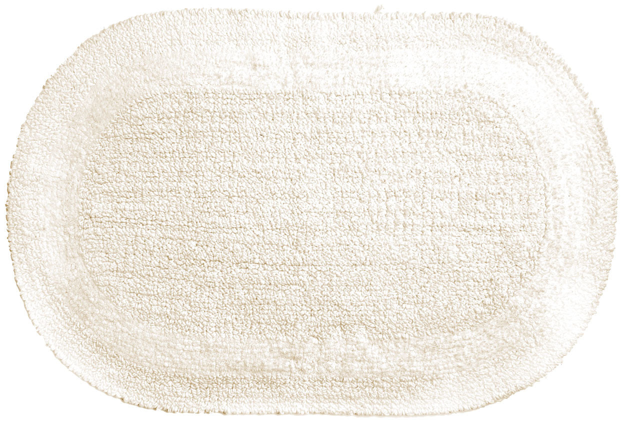 Serene Bath Mat Oval Cotton Reversible Natural