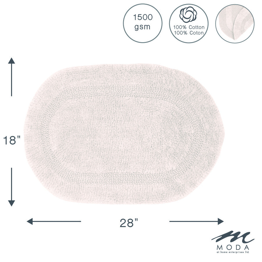 Serene Bath Mat Oval Cotton Reversible Natural