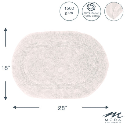 Serene Bath Mat Oval Cotton Reversible Natural