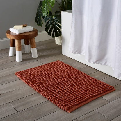 Puff Chunky Bathmat Microfibre Terracotta