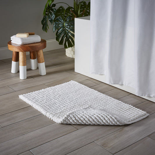 Puff Chunky Bathmat Microfibre White