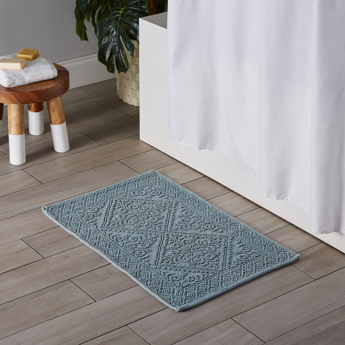 Tavira Bathmat Cotton Aqua
