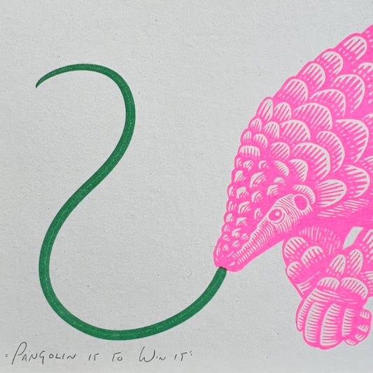 Pangolin It To Win It Riso Print