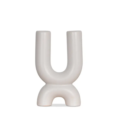 2-Branch Candle Holder White