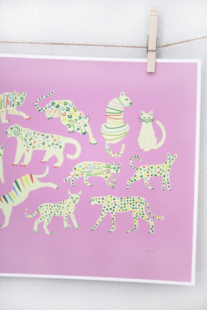 Kitty art print by Leah Duncan, detail view 2 — PABOOM