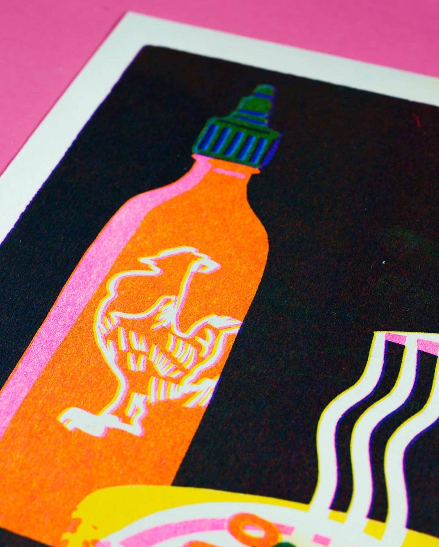 Noodle Risograph pho print close-up detail - PABOOM