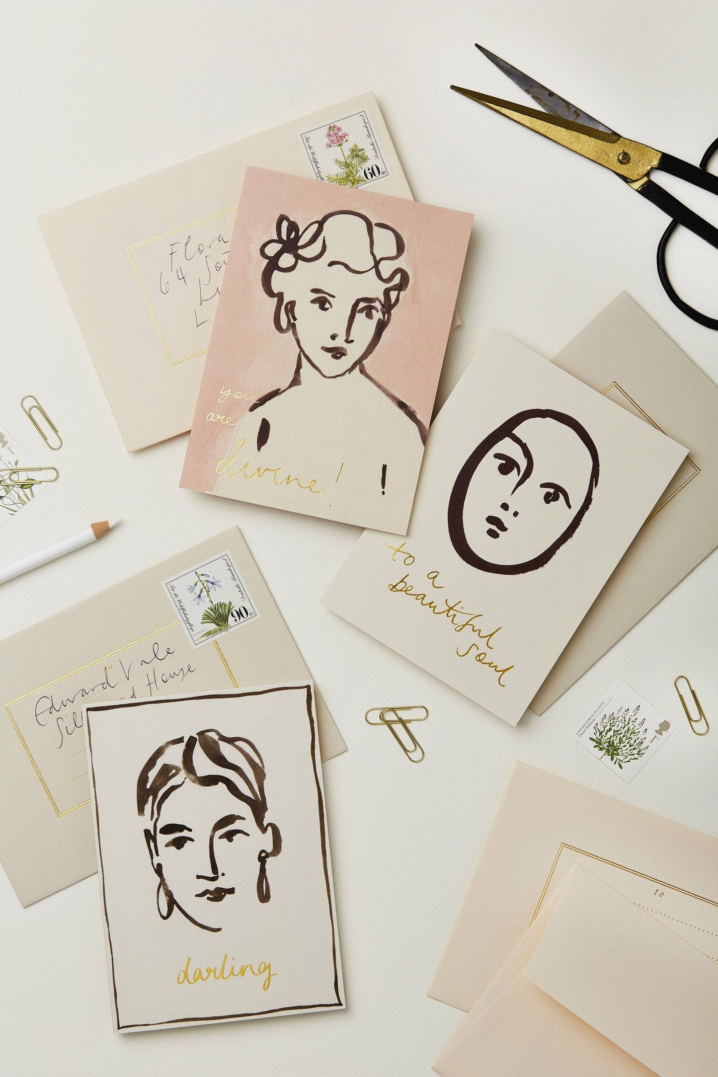 You Are Divine portrait card paired with its blush envelope