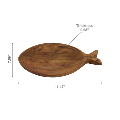 Acacia Wooden Fish Shape Serving Tray