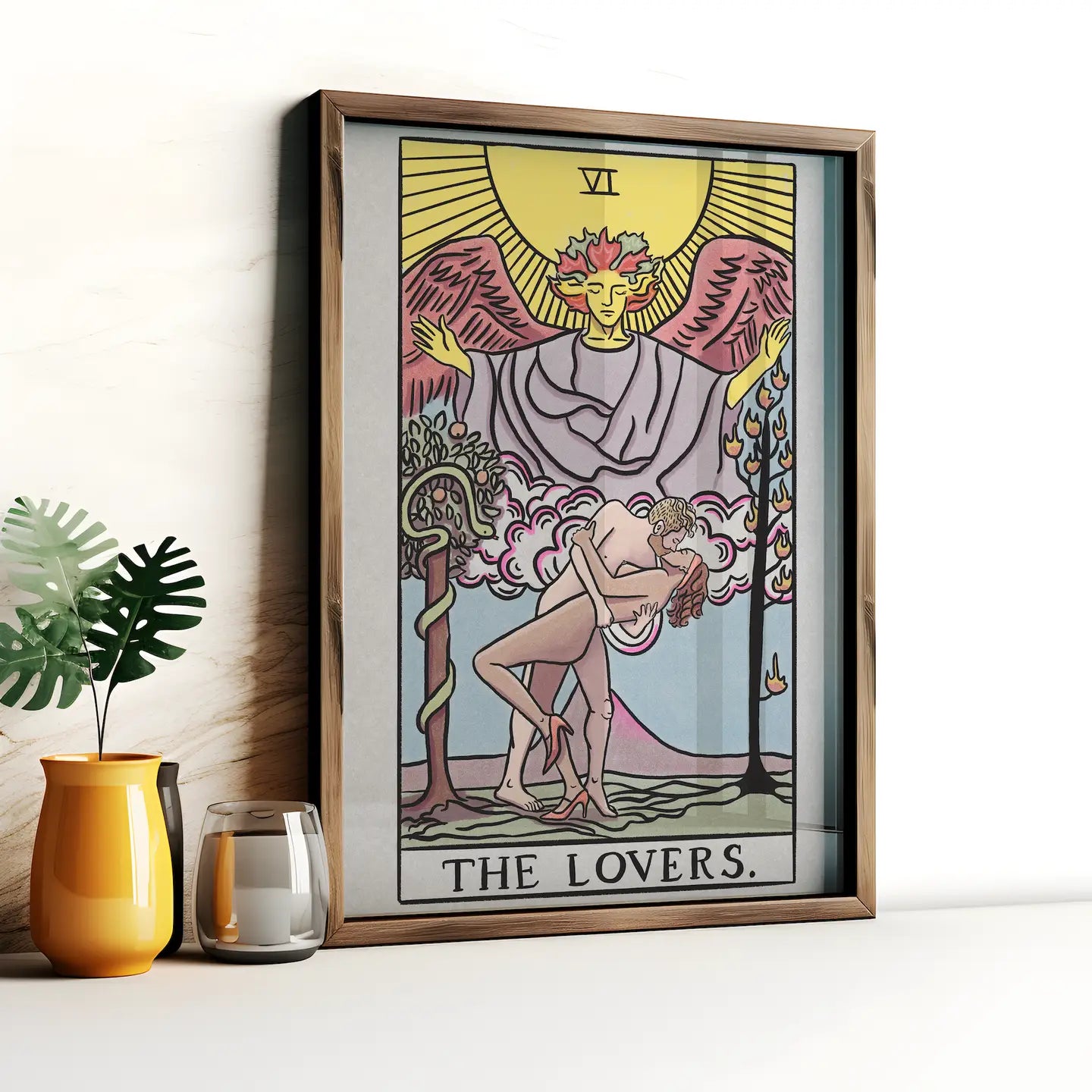 The Lovers Tarot Card Print 8x10