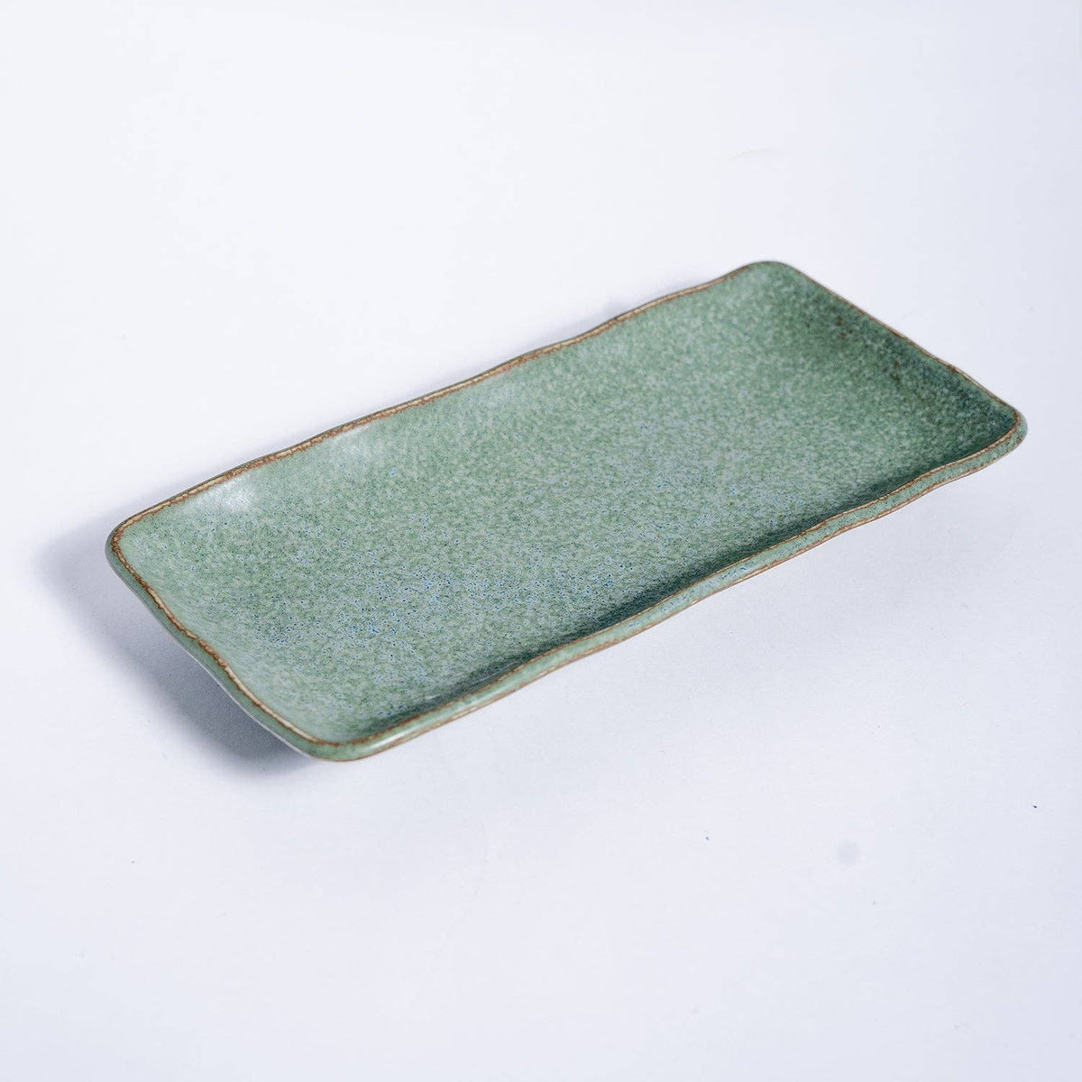 Rectangular green porcelain platter made in Japan - PABOOM