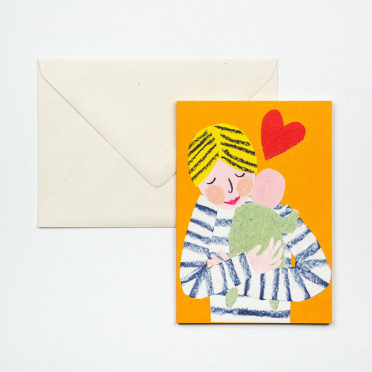 New Baby Girl Card shown at an angle