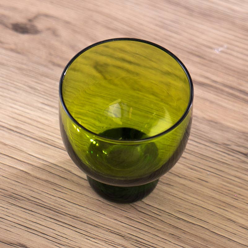 Glass Sake Cup - Green