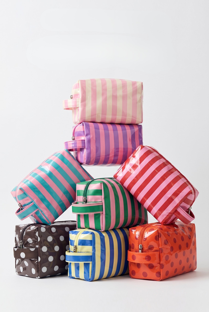 Vibrant Jelly Makeup Pouch - Pink + Cream
