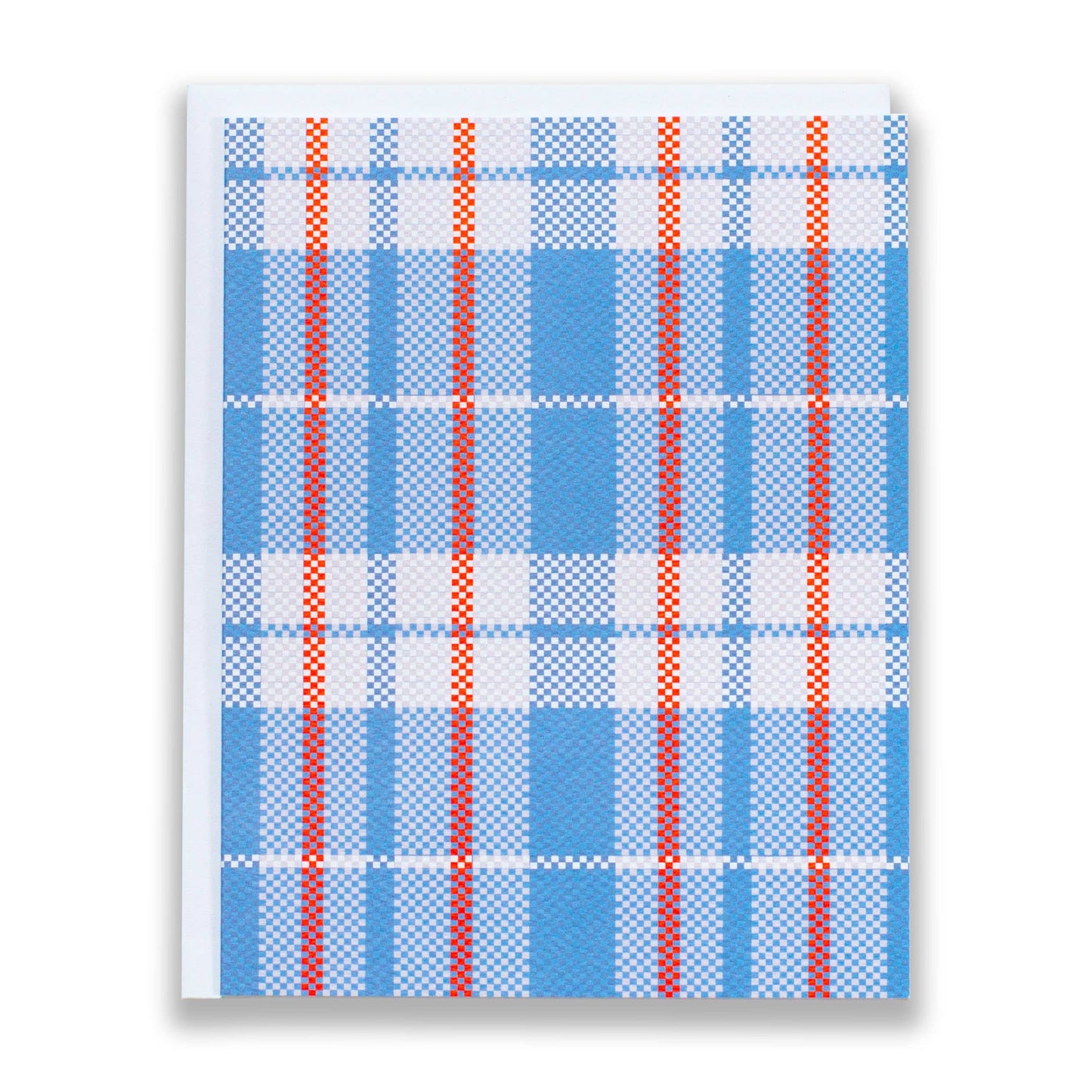 Red and Blue Plaid Shopping Bag Note Card