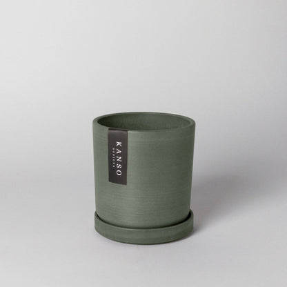 Kanso Designs Planter + Saucer 4” - White Stone