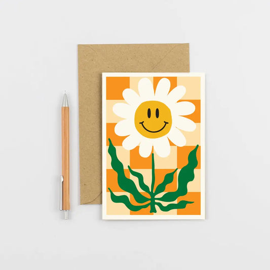 Studio Wald - UK Made - All Occasions A6 Card- Happy Flower Yellow