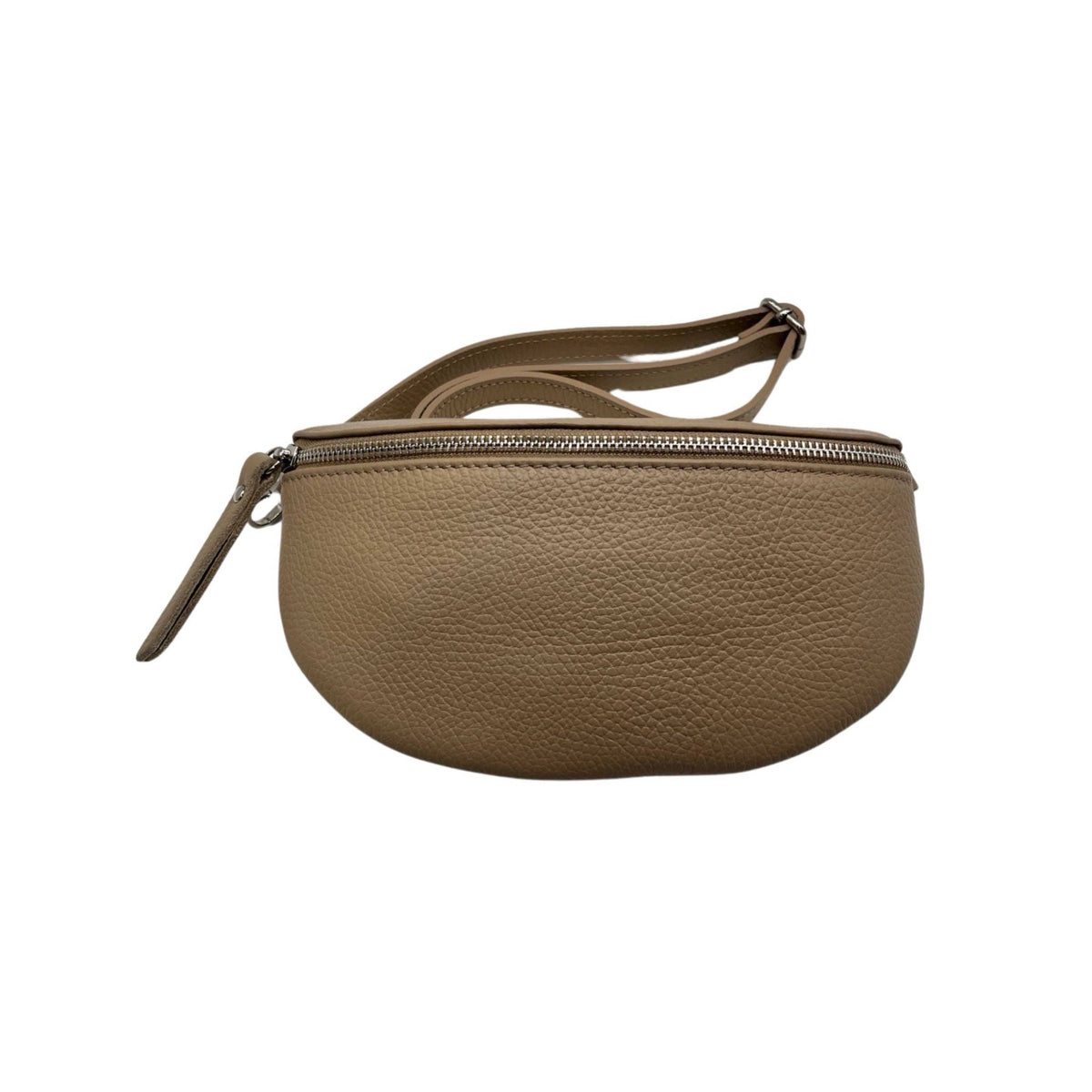 Grained Leather Belt Bag - Camel