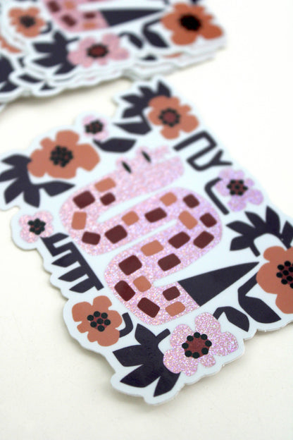 Slither Snake glitter vinyl sticker, detail view 1 — PABOOM