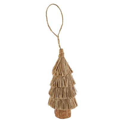 Natural Straw Tree Ornament Large