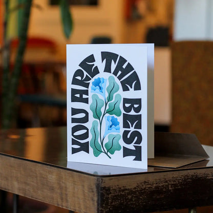 You Are the Best Blue Florals Card