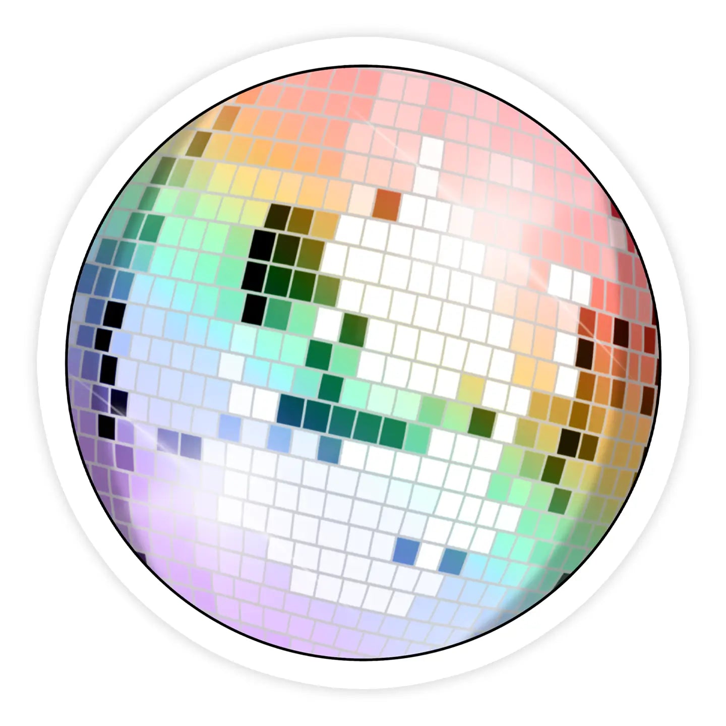 Rainbow Disco Ball Sticker