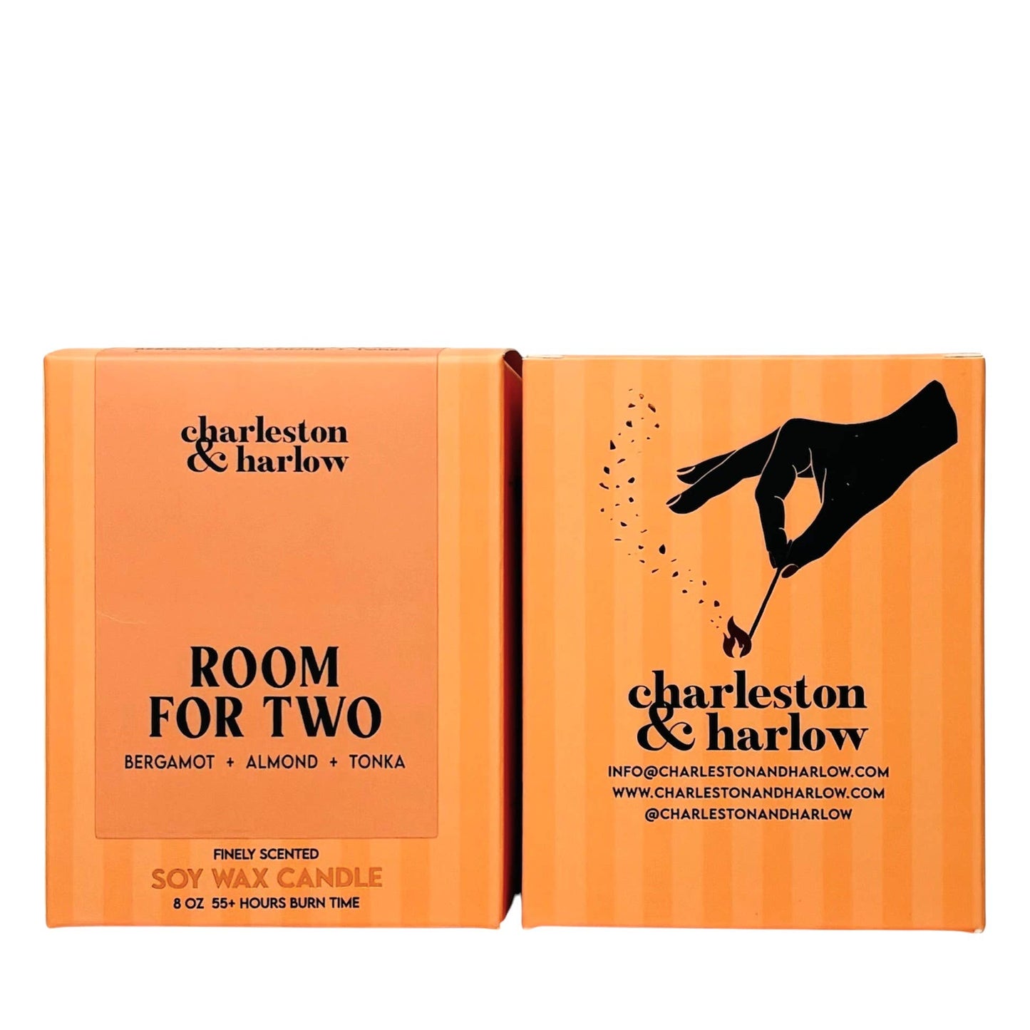 Charleston & Harlow Room For Two candle and box lineup lifestyle shot