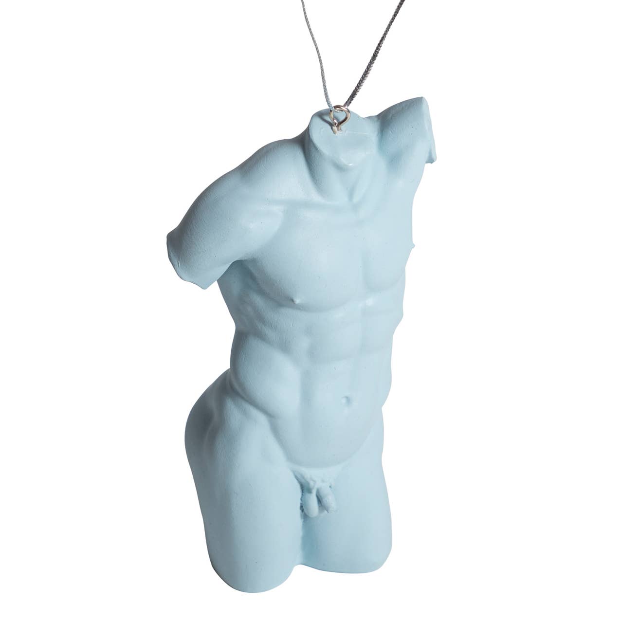 Blue Male Torso Ornament 5”H