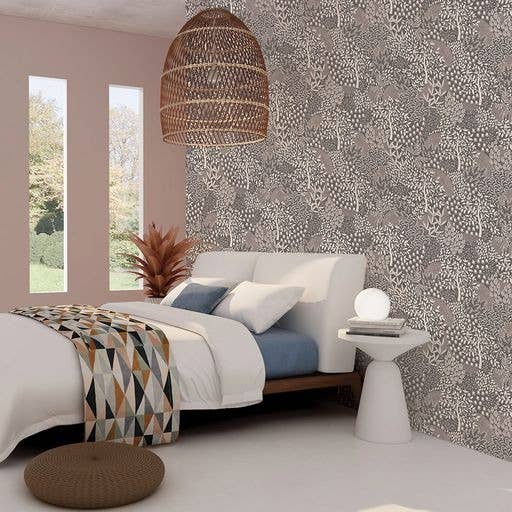 Woodland Fantasy Grey Peel and Stick Wallpaper