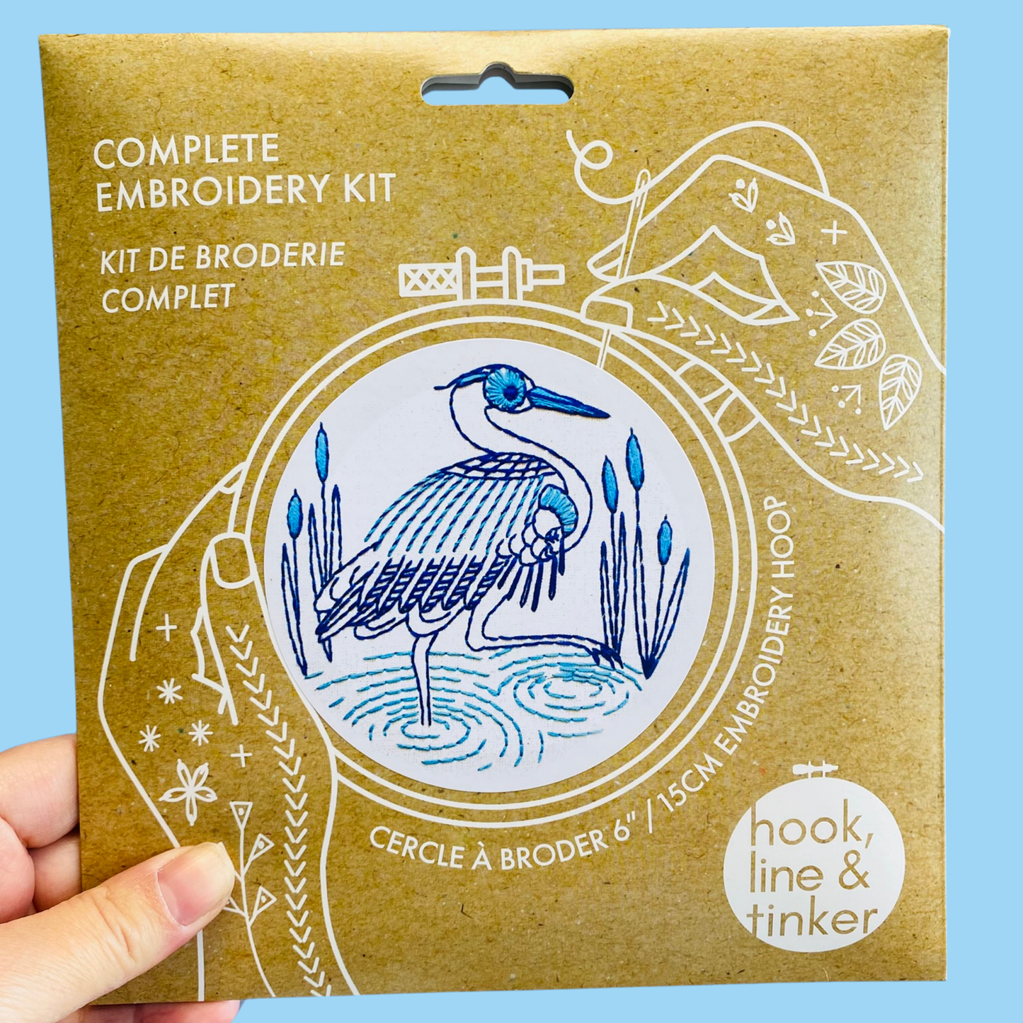 Blue Heron Complete Embroidery Kit
