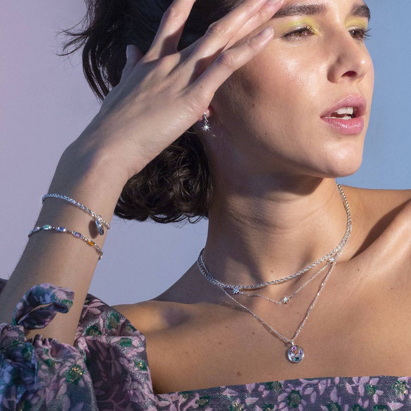 Triple Opal Starburst Necklace - Gold